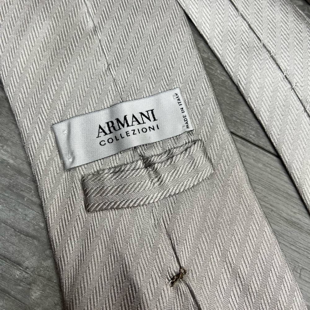 Armani Collezioni Solid Silver On Silver Stripe S… - image 1